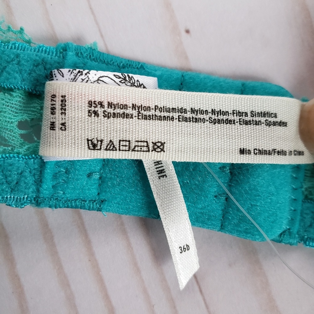 NEW Free People Balcony Lace Bra Green 36b & 32c - Picture 3 of 4